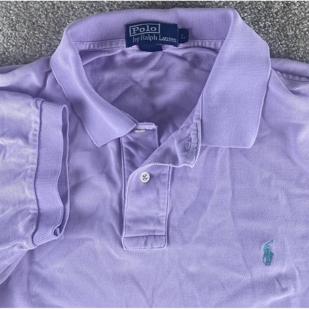 Polo Ralph Lauren Solid Purple Polo Shirt Classic Mens Large Pony Preppy Cotton